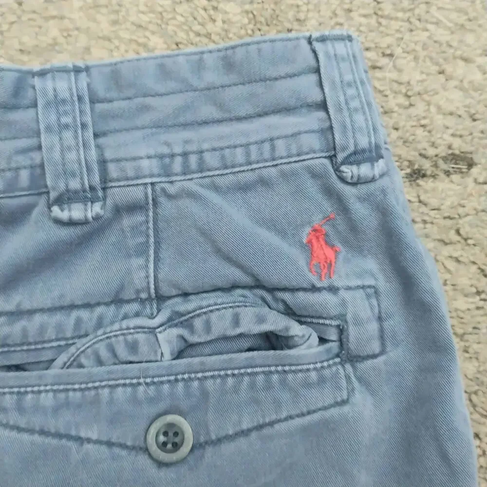 Polo By Ralph Lauren Shorts Mens Size 38 Blue Cargo Button Closure Classic - Picture 9 of 9